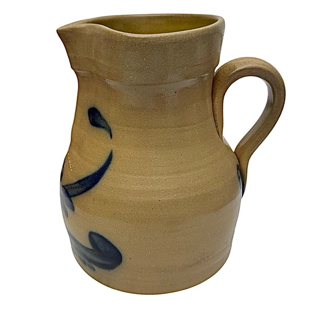 Beaumont Pottery York Maine Stoneware Pitcher Heart Design Signed 1984 - Picture 2 of 4